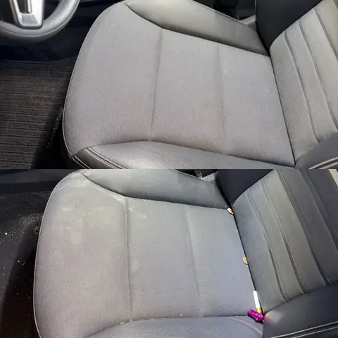 Ukážka rozdielu pred a po hĺbkovom tepovaní autosedadla