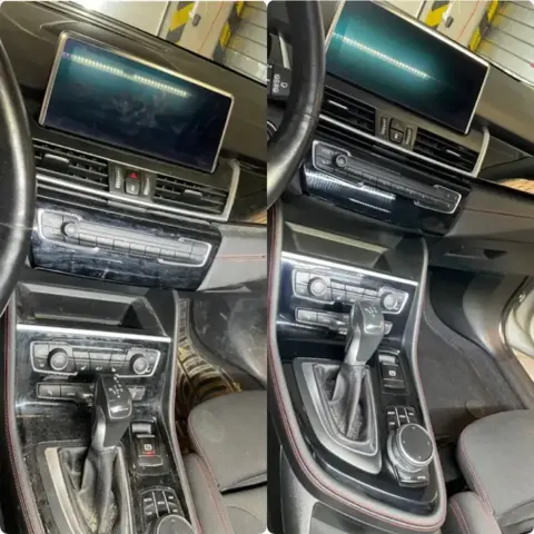 Interiér BMW pred a po dôkladnom čistení