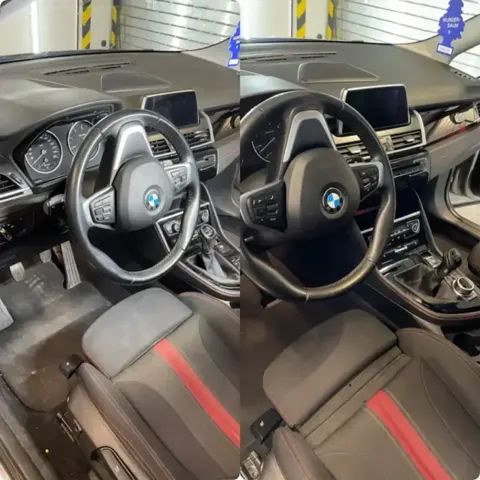 Kompletné čistenie interiéru vozidla BMW - pred a po